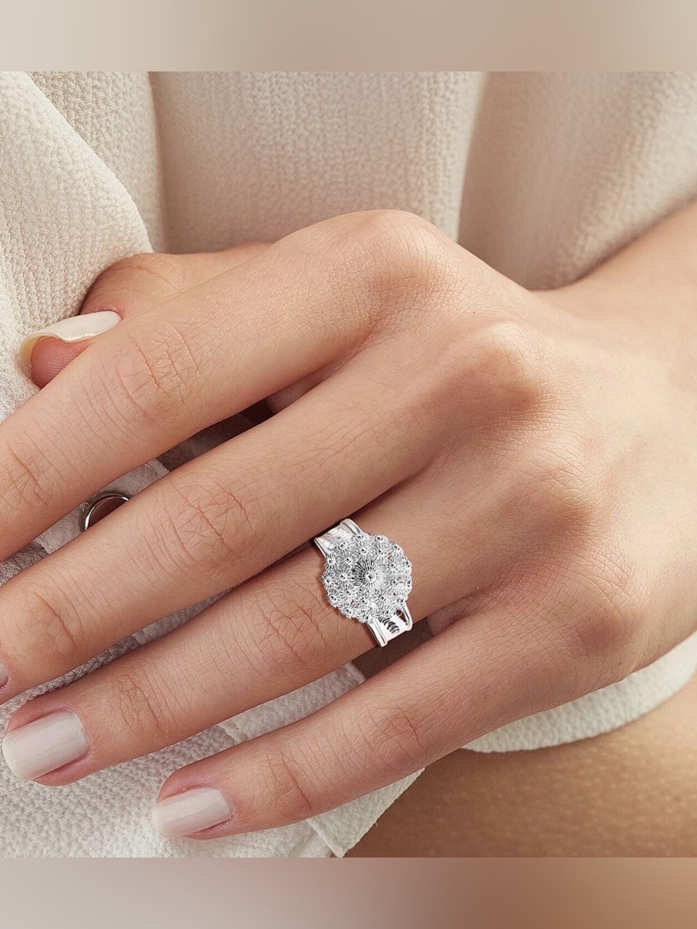 Sterling Silver Flower Ring
